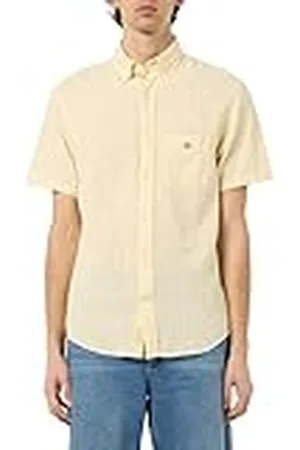 GANT REG COTTON LINEN STRIPE SS SHIRT, , XL