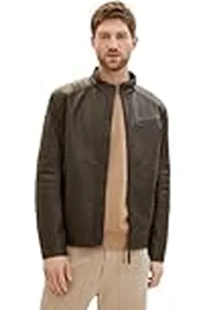 TOM TAILOR Heren 1038917 Kunstlederen jas, 30513-Buffalo Brown Fake Leather, M, , M