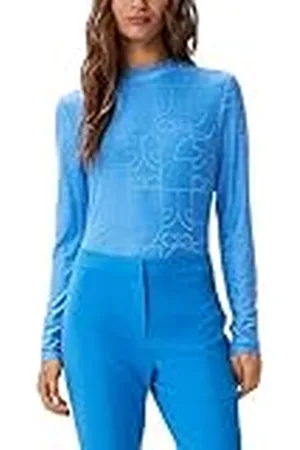 Comma, CI Shirt met lange mouwen met logo-patroon, , 34