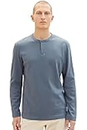 TOM TAILOR Herenshirt met lange mouwen en henley-hals, , S