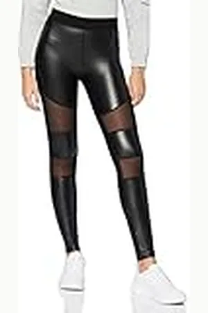 Urban classics Tech Mesh Leggings voor dames, stijlvolle dameslegging van kunstleer, in de maten XS-5XL, in de kleur , , XS