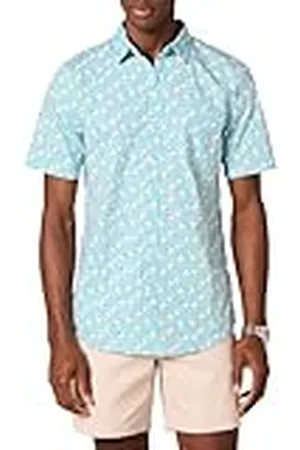 Amazon Heren Slim-Fit Poplin Shirt met korte mouwen, , XL