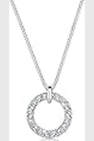 Elli Halsketting dames geo cirkel hanger met kristallen in 925 sterling , 45 EU, Sterling , Kristal