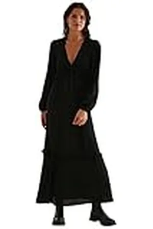 NA-KD Damesjurk met ballonmouwen en maxi-ruches casual, , 34