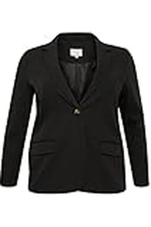 Cream Kaffe Curve dames plus size blazer klassieke lange mouwen korte jas dames, , 52 NL