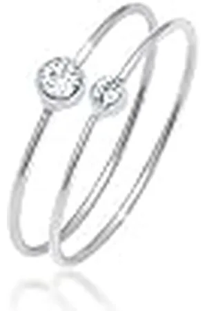 Elli Ring Dames Set Elegant Basis met Kristallen in 925 Sterling