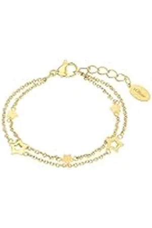 QS by s.Oliver Armband roestvrijstaal meisjesarmsieraden, 14+2 cm, zilver, ster, Wordt geleverd in geschenkverpakking, 2036452