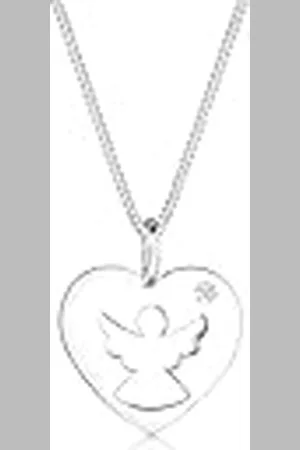 Elli Diamore damesketting met hanger engel 925 zilver diamant (0,03 ct) briljant geslepen 45 cm - 0105180815_45
