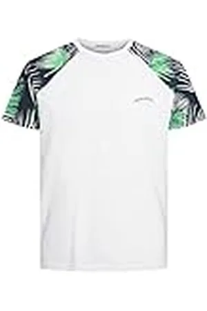 JACK & JONES Heren Jorpalma AOP Raglan Tee Ss Crew Neck T-shirt, Navy Blazer/AOP: Palms, L, , L