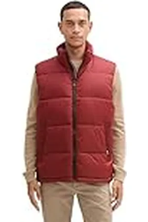 TOM TAILOR Heren 1042204 vest, 13721-Burgundy Dark Red, XL, , XL