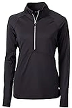 Cutter & Buck Dames lange mouw Adapt Eco Knit Half Zip Pullover Shirt, Zwart, Medium