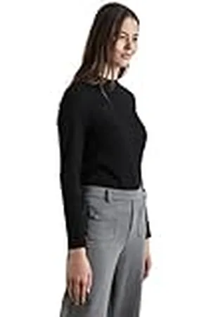 Street one Damesshirt met geribbelde structuur, , 46