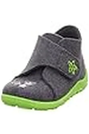 Superfit Jungen HAPPY Hausschuhe, GRAU/GRÜN 2000