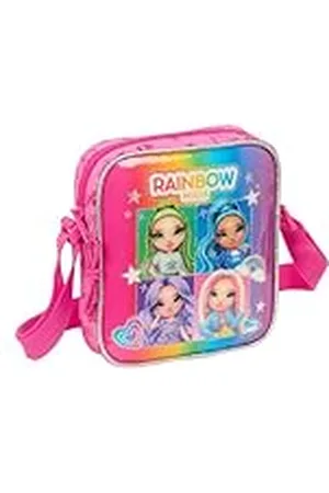 Safta Rainbow High Shine Kleine schoudertas voor kinderen, ideaal voor kinderen van 5 tot 14 jaar, comfortabel en veelzijdig, kwaliteit en duurzaamheid, 16 x 4 x 18 cm, Meerkleurig, M, Casual