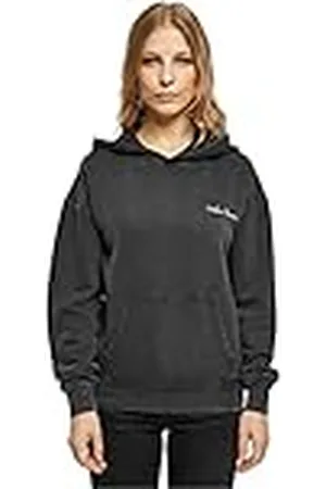 Urban classics Damen Kapuzenpullover Ladies Small Embroidery Terry Hoody black 5XL