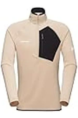 Mammut Polartec Power Grid Herenshirt, halve rits, S, beige, functioneel shirt, bovendeel voor sporters, maat S, , S