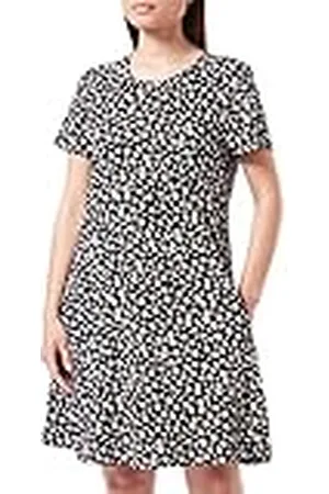 ONLY Onlmay S/S Pocket AOP/Stripe Dress JRS damesjurk, Zwart/Aop: may Daisy Jrs, S