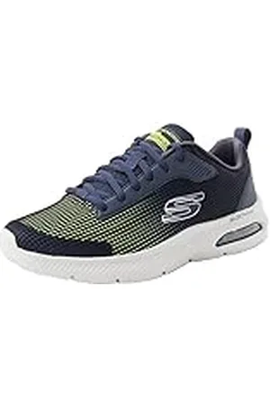 Skechers DYNA-AIR - BLYCE, Low-Top Sneakers voor heren, zwart (zwart gaas/Pu/grijs/Trim Bkgy), 8 UK (42 EU), Blauw Navy Mesh Pu Charcoal Trim Nvlm, 44 EU
