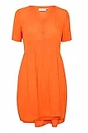 Kaffe Katara korte jurk, casual, dames, Vermillion Oranje, 34