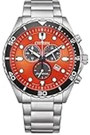 Citizen Analoog kwartshorloge voor heren, met roestvrijstalen armband AT2560-84X, oranje, armband