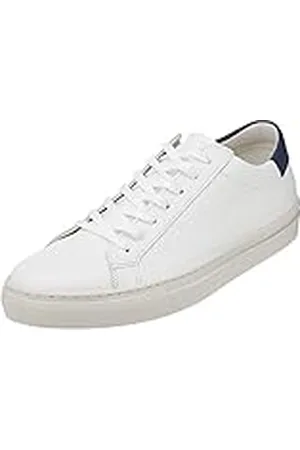 JACK & JONES JFWCOREY Leather NOOS Sneakers voor heren, wit/detail: navy/rood Dahlia, 40 EU, , 40 EU