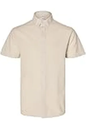 SELETED Slhreg-New Linen Shirt Ss Noos, Pure kasjmier/Stripes: strepen, XXL