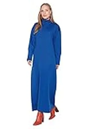 Trendyol Woman Basic Midi Jile High Neck gebreide jurk voor dames, , L