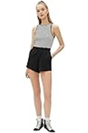 Koton Dames Viscose Mix Crew Neck Geribbeld Crop Tank Top, , XS