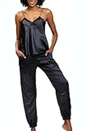 DKaren Damespyjama, 2-delige set, satijnen kant, sensueel, elegant, nachtkleding, , M