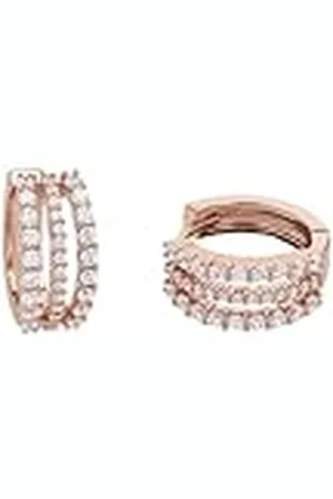 Amor Creoles 925 Sterling Zilveren Dames Oorbellen, Met Zirkonia Synth., 1,3 cm, , Wordt Geleverd In Sieraden Geschenkverpakking, 2016302