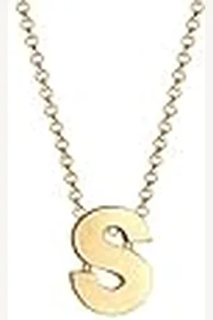 Elli Halsketting dames letter in 925 sterling zilver verguld, 45 cm, Sterling zilver, Geen edelsteen