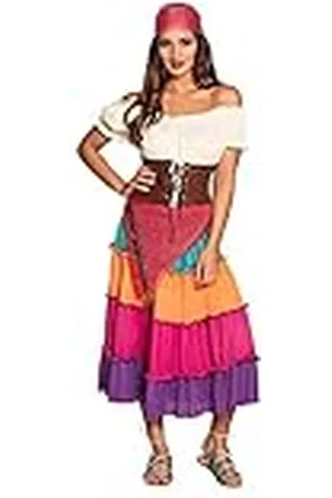 Boland Kostuum voor volwassenen waarzegster Nadya, jurk, riem en hoofddoek, bandana, top, riem en rok, set, carnaval, themafeest