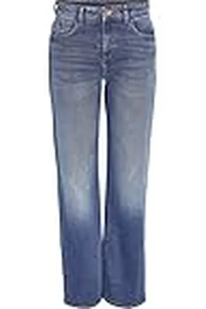 Noisy May NMYOLANDA Damesjeans met wijde pijpen, normale taille, (medium blue denim), 28W x 34L
