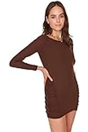 Trendyol Woman Mini Bodycon Crew Neck Knit Jurk voor dames, , M