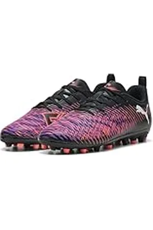 PUMA Future 8 Play MG JR voetbalschoen, zwart wit-gloeiend rood, 3 UK, Zwart Wit Gloeiend Rood, 35.5 EU
