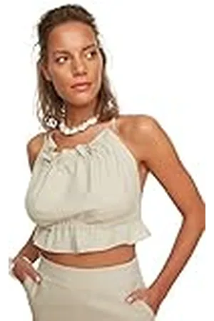 Trendyol Gedetailleerde damesblouse in linnenlook, , 34