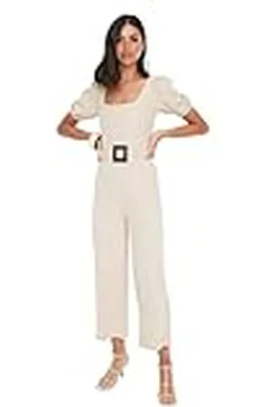 Trendyol Eenvoudige gebogen gedetailleerde geweven jumpsuit voor dames, , 66