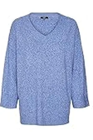 VERO MODA CURVE VMCDOFFY LS Lange V-hals pullover Boo CUR, , L Grote maten