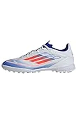 adidas Uniseks-Volwassen F50 LEAGUE Football boots Turf, Cloud White/Solar Red/Lucid Blue, 42 EU