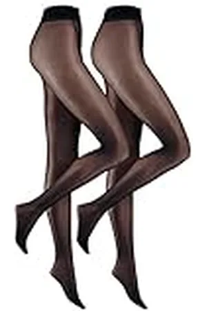 Camano Dames Online Women 3D Premium Natural Tights 20 DEN 2p, Black, 36-38