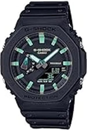 Casio Unisex analoog digitaal Japans kwartsuurwerk met kunststof armband GA-2100RC-1AER, zwart, Modern