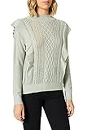 TOM TAILOR Dames Gebreide trui met patroon en ruches 1029101, , XS