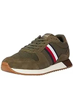 Tommy Hilfiger Heren Runner EVO Mix Block (FM0FM05298) Low Top Sneaker, Khaki (Army Green), 7 UK, , 41 EU
