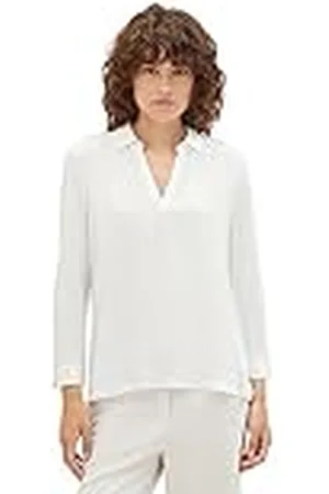 TOM TAILOR Poloshirt voor dames in materiaalmix, , M