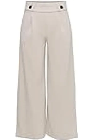 JDY Geggo New Ancle Pants JRS Noos broek met wijde pijpen, Chateau Gray/Detail: zwarte knoppen, XXL