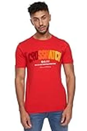 Crosshatch Heren Flocked T-shirt, , Klein, , S