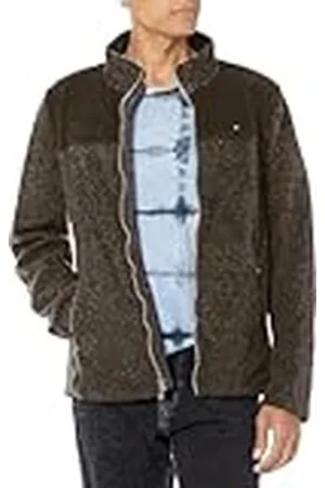 Tommy Hilfiger Fleecejas, klassieke polar fleecejas met rits, Olijf, XL