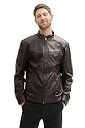TOM TAILOR Heren 1041325 kunstleren jas, 31523-Espresso Brown Fake Leather, 3XL, , 3XL