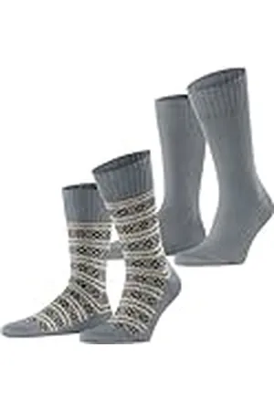 ESPRIT Heren Sokken Scandi Multipack M So katoen wol gedessineerd 2 paar, , 39-42