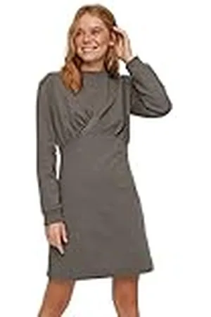 Trendyol Woman Mini Standard Crew Neck gebreide jurk voor dames, , XS